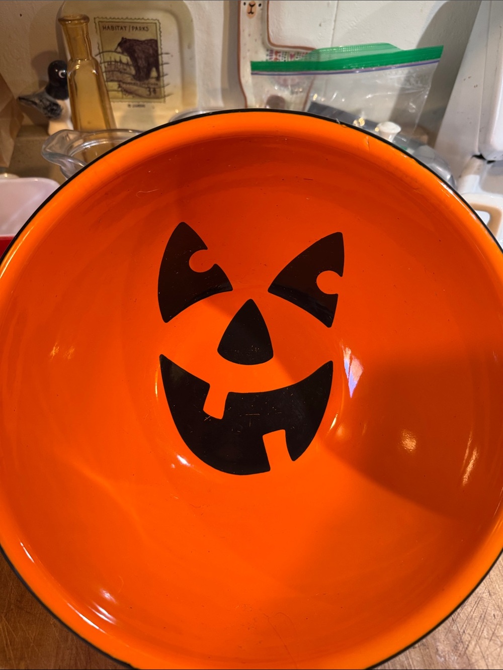 Enamelware pumpkin bowl
